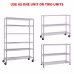 Six-layer Free Combination And Disassembly With 1 Row Of Side Hooks With Adjusting Feet And Wheels Iron Can Freely Adjust The Spacing Of Layers Household Shelves 117X45X208cm Baked Lacquered Silver Six-layer Free Combination And Disassembly With 1 Row Of Side Hooks With Adjusting Feet And Wheels Iron Can Freely Adjust The Spacing Of Layers Household Shelves 117X45X208cm Baked Lacquered Silver