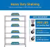 Six-layer Free Combination And Disassembly With 1 Row Of Side Hooks With Adjusting Feet And Wheels Iron Can Freely Adjust The Spacing Of Layers Household Shelves 117X45X208cm Baked Lacquered Silver Six-layer Free Combination And Disassembly With 1 Row Of Side Hooks With Adjusting Feet And Wheels Iron Can Freely Adjust The Spacing Of Layers Household Shelves 117X45X208cm Baked Lacquered Silver