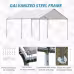 Outsunny 10x20 Carport Heavy Duty Galvanized Car Canopy With Included Anchor Kit, 3 Reinforced Steel Cables, White