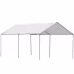 Outsunny 10x20 Carport Heavy Duty Galvanized Car Canopy With Included Anchor Kit, 3 Reinforced Steel Cables, White