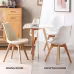 PU Leather Upholstered Dining Chairs With Wood Legs, Set Of 4 For Kitchen, Dining, Living Room