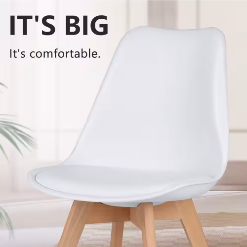 PU Leather Upholstered Dining Chairs With Wood Legs, Set Of 4 For Kitchen, Dining, Living Room
