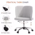 Modern Fabric Armless Adjustable Swivel Office Desk Chairs With Wheels