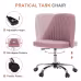Modern Fabric Armless Adjustable Swivel Office Desk Chairs With Wheels