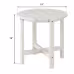 45.5x45.5x45.5cm Single Layer Round White HDPE Side Table