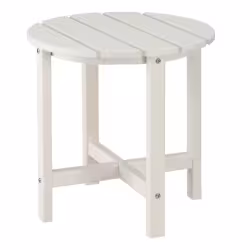 45.5x45.5x45.5cm Single Layer Round White HDPE Side Table