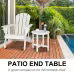 45.5x45.5x45.5cm Single Layer Round White HDPE Side Table