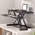 32 Inches Desk Converter, Height-Adjustable Sit-Stand Lift, Dual Monitor & Laptop Workstation, Bandwidth Keyboard Tray, Black. Amazon Sales Are Prohibited