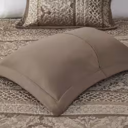 5 Piece Reversible Jacquard Bedspread Set Brown Gold Queen 5 Piece Reversible Jacquard Bedspread Set Brown Gold Queen