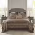 5 Piece Reversible Jacquard Bedspread Set Brown Gold King