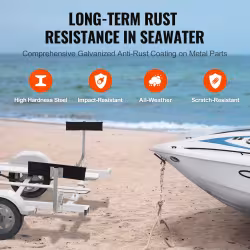 VEVOR Marine Trailer Assistant, Flexibly Adjustable Bunk Guide-Ons, Pair Of Durable Steel Support Poles, Robust Roller Guide, Suitable For Ski Boats, Fishing Boats, Or Sailboats 20