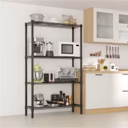 Four Layer - Metal Storage Rack Without Wheels, Black Spray Painted Four Layer - Metal Storage Rack Without Wheels, Black Spray Painted