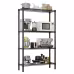 Four Layer - Metal Storage Rack Without Wheels, Black Spray Painted Four Layer - Metal Storage Rack Without Wheels, Black Spray Painted