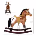 Qaba Kids Metal Plush Ride-On Rocking Horse Chair Toy With Realistic Sounds - Dark Brown White Qaba Kids Metal Plush Ride-On Rocking Horse Chair Toy With Realistic Sounds - Dark Brown White