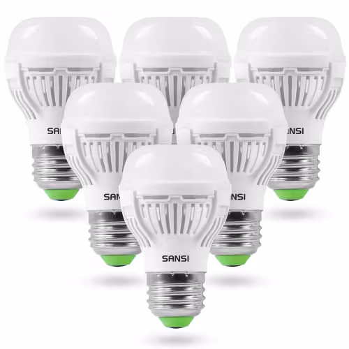 SANSI 60W Equivalent LED Light Bulbs, 22-Year Lifetime, 900 Lumens With Ceramic Technology, Non-Dimmable, E26 Base, A15 Size, Energy-Efficient & Safe 9W For Home Lighting