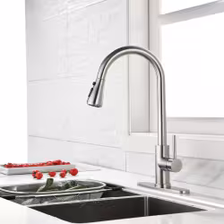 Single Handle High Pull Out Kitchen Faucet, Single-stage Stainless Steel Kitchen Sink Faucet, With Pull Down Spray Single Handle High Pull Out Kitchen Faucet, Single-stage Stainless Steel Kitchen Sink Faucet, With Pull Down Spray