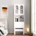 Fold-Out Convertible Writing Table, Desk Cabinet With Shelf And Drawer Multi-Function Home Office Workstation