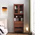 Fold-Out Convertible Writing Table, Desk Cabinet With Shelf And Drawer Multi-Function Home Office Workstation