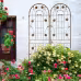 2 Pack Metal Garden Trellis Rustproof Trellis For Climbing Plants Outdoor Flower Support Brown