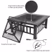 32 Inch Wrought Iron Square Black Firewood Brazier
