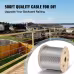VEVOR Stainless Steel Cable Railing 500ft, Wire Rope 316 Marine Grade, Braided Cable 7x7 Strands Construction For Deck Rail Balusters Stair Handrail Porch Fence