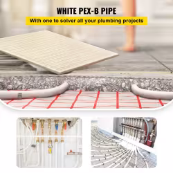 VEVOR PEX Pipe, 1 Inch X 500 FT PEX Tubing, Non Oxygen Barrier White PEX-B Pipe, Flexible PEX Water Line For RV Sewer Hose, Plumbing, Radiant Heating VEVOR PEX Pipe, 1 Inch X 500 FT PEX Tubing, Non Oxygen Barrier White PEX-B Pipe, Flexible PEX Water Line For RV Sewer Hose, Plumbing, Radiant Heating