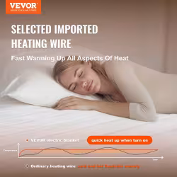 VEVOR Heated Mattress Pad 54x75 In Full Electric Warmer Coral Fleece Auto Off