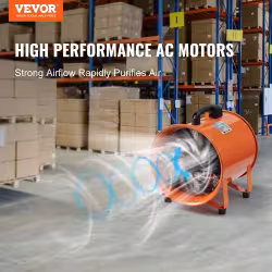VEVOR Portable Ventilator, 12 Inch Heavy Duty Cylinder Fan With 16.4ft Duct Hose, 585W Strong Shop Exhaust Blower 3198CFM, Industrial Utility Blower For Sucking Dust, Smoke, Smoke Home Workplace VEVOR Portable Ventilator, 12 Inch Heavy Duty Cylinder Fan With 16.4ft Duct Hose, 585W Strong Shop Exhaust Blower 3198CFM, Industrial Utility Blower For Sucking Dust, Smoke, Smoke Home Workplace