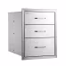 VEVOR 18x20.5 Inch Outdoor Kitchen Stainless Steel Triple Access BBQ Drawers With Chrome Handle, 18 X20.5 X 23 Inch