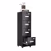 4 Drawer Vertical File Cabinet On Wheels, Lockable Office Files Storage Cabinet With Handle And Name Card,Mobile Storage Cabinet For Office And Home,Assembly Required,Black