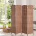 6FT Tall 4-Panel Wicker Weave Room Divider, Folding Privacy Screen, Portable Partition For Bedroom & Home Office, Natural 6FT Tall 4-Panel Wicker Weave Room Divider, Folding Privacy Screen, Portable Partition For Bedroom & Home Office, Natural