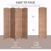 6FT Tall 4-Panel Wicker Weave Room Divider, Folding Privacy Screen, Portable Partition For Bedroom & Home Office, Natural 6FT Tall 4-Panel Wicker Weave Room Divider, Folding Privacy Screen, Portable Partition For Bedroom & Home Office, Natural