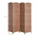 6FT Tall 4-Panel Wicker Weave Room Divider, Folding Privacy Screen, Portable Partition For Bedroom & Home Office, Natural