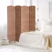 6FT Tall 4-Panel Wicker Weave Room Divider, Folding Privacy Screen, Portable Partition For Bedroom & Home Office, Natural 6FT Tall 4-Panel Wicker Weave Room Divider, Folding Privacy Screen, Portable Partition For Bedroom & Home Office, Natural