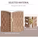 6FT Tall 4-Panel Wicker Weave Room Divider, Folding Privacy Screen, Portable Partition For Bedroom & Home Office, Natural