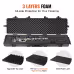 Tactical Range Case, Outdoor Tactical Hard Case With 3 Layers Fully-protective Foams, 50 Inch Lockable Hard Tactical Range Case With Wheels, IP67 Waterproof & Crushproof