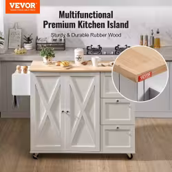 Kitchen Island Cart With Solid Wood Top,Mobile Carts With Storage Cabinet, Rolling Kitchen Table With Spice Rack, Towel Rack, Drop Leaf And Drawer, Portable Islands On Wheels, White Kitchen Island Cart With Solid Wood Top,Mobile Carts With Storage Cabinet, Rolling Kitchen Table With Spice Rack, Towel Rack, Drop Leaf And Drawer, Portable Islands On Wheels, White