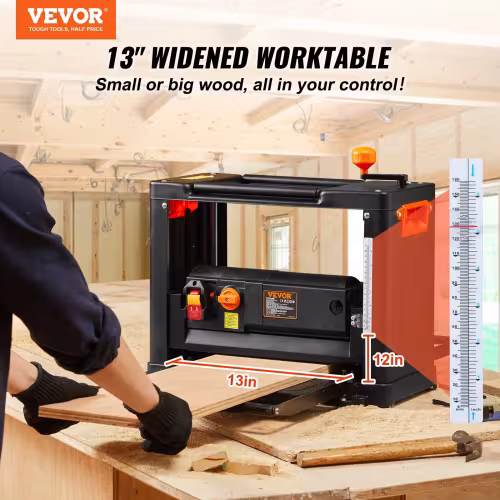 Thickness Planer 13-Inch Two-Speed Three-Blade 15-Amp For Woodworking