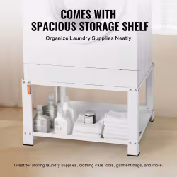 Laundry Pedestal With Storage Shelf, Washer And Dryer Base Stand Platform Universal Fit 660lbs Capacity, Heavy Duty Steel Multi-Functional Base For Washing Machine
