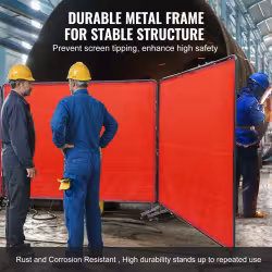 Welding Screen With Frame, 6X 8 3 Panel Welding Curtain Screens, Flame-Resistant Vinyl Welding Protection Screen On 12 Swivel Wheels Welding Screen With Frame, 6X 8 3 Panel Welding Curtain Screens, Flame-Resistant Vinyl Welding Protection Screen On 12 Swivel Wheels