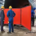 Welding Screen With Frame, 6X 8 3 Panel Welding Curtain Screens, Flame-Resistant Vinyl Welding Protection Screen On 12 Swivel Wheels