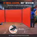 Welding Screen With Frame, 6X 8 3 Panel Welding Curtain Screens, Flame-Resistant Vinyl Welding Protection Screen On 12 Swivel Wheels