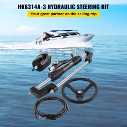 Hydraulic Boat Steering Kit, 300HP Hydraulic Steering Kit Helm Pump, Hydraulic Outboard Steeing Kit With 14 Feet Hydraulic Steering Hose For Boat Steering System Hydraulic Boat Steering Kit, 300HP Hydraulic Steering Kit Helm Pump, Hydraulic Outboard Steeing Kit With 14 Feet Hydraulic Steering Hose For Boat Steering System