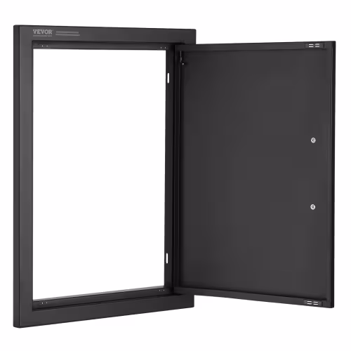BBQ Access Door, 16W X 22H Inch Single Outdoor Kitchen Door, Cold Plate Flush Mount Door, Wall Vertical Door With Handle, For BBQ Island, Grilling Station, Outside Cabinet