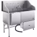61 Inch Dog Grooming Bath Tub Stainless Steel W Ramp Water Filter Left
