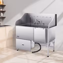 61 Inch Dog Grooming Bath Tub Stainless Steel W Ramp Water Filter 61 Inch Dog Grooming Bath Tub Stainless Steel W Ramp Water Filter