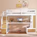 Full Size Loft Bed With Desk And Shelves Full Size Loft Bed With Desk And Shelves