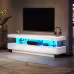 TV Stand Cabinet High Gloss TV Stand Unit With LED Lights 160CM, 3 Drawers, 3 Open Storage Space, For Bedroom Living Room Home Furniture