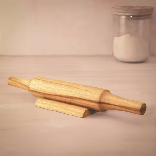 Teak Wood Belan With Stand Set