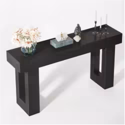 Long Console Table Wooden Rectangular Sofa Table Behind The Couch
